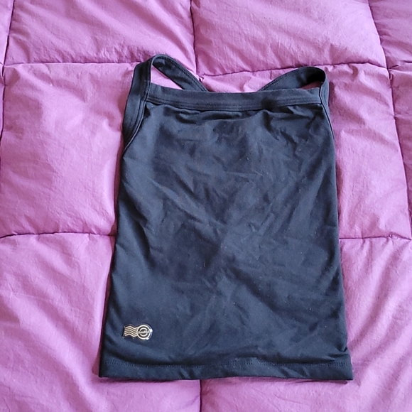 Brasil Sul wide strap criss-cross low ballet-style back black camisole top S/M - Picture 3 of 6